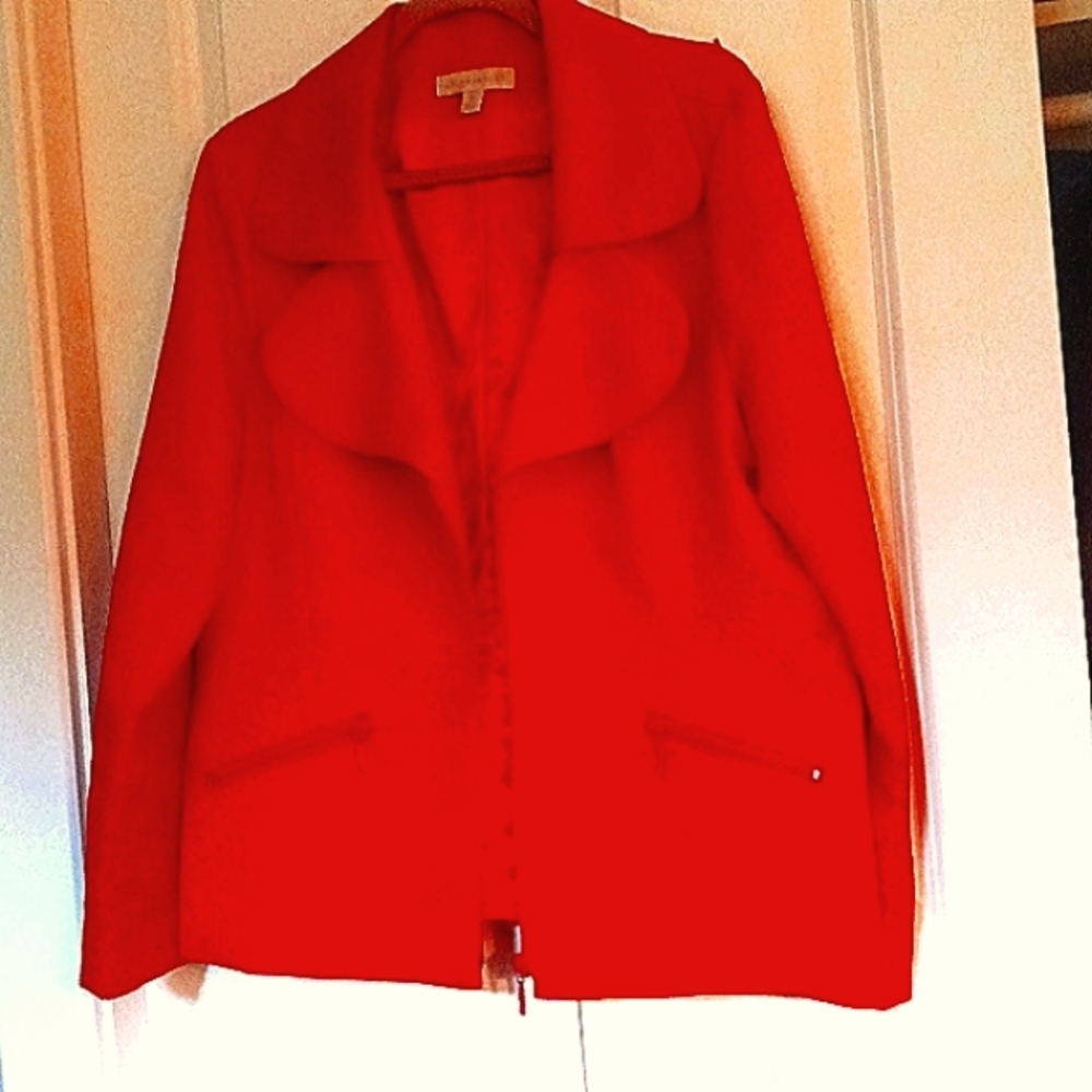 Red jacquard jacket
